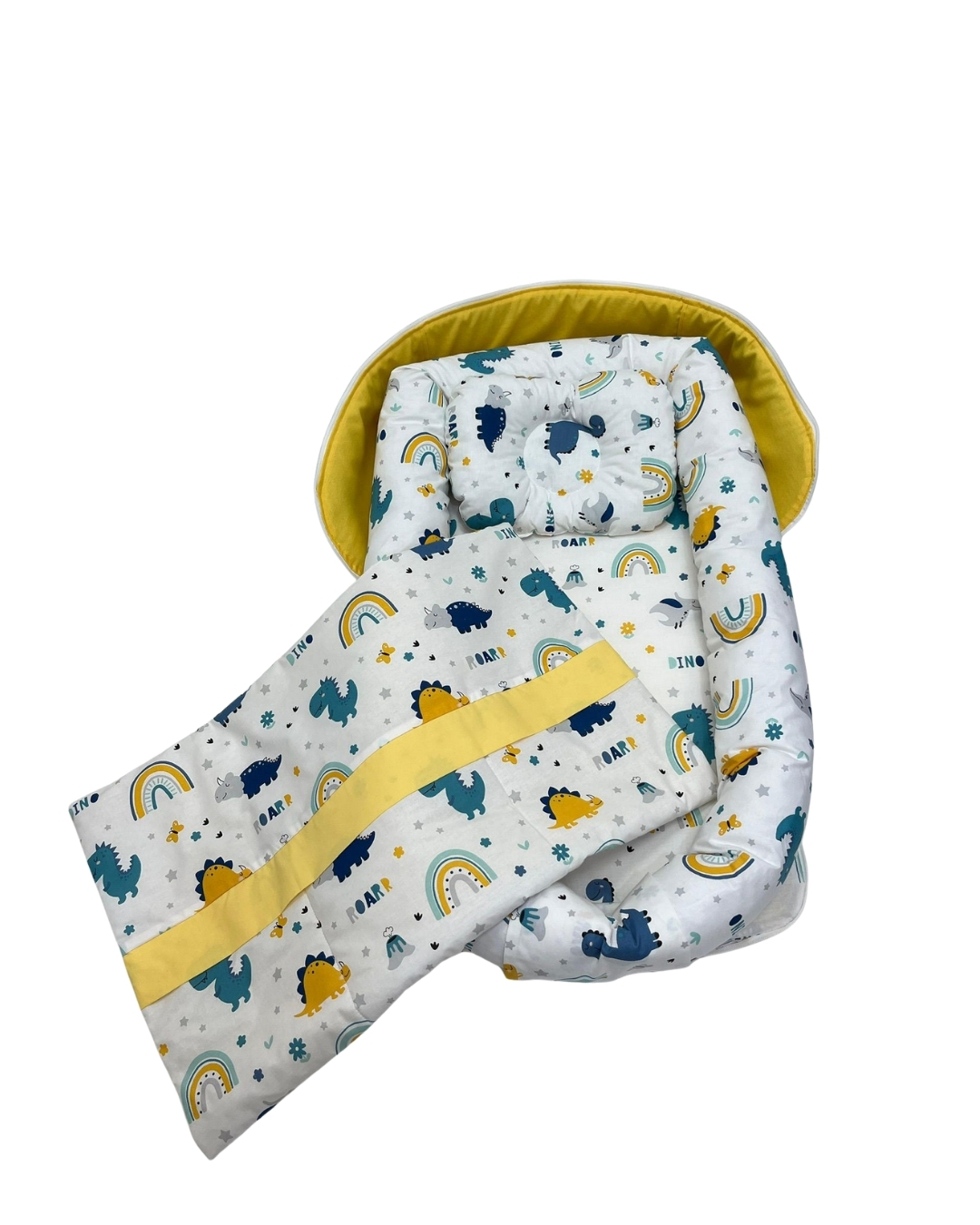 Sarı Dino Çantalı Babynest Elyaflı Pike