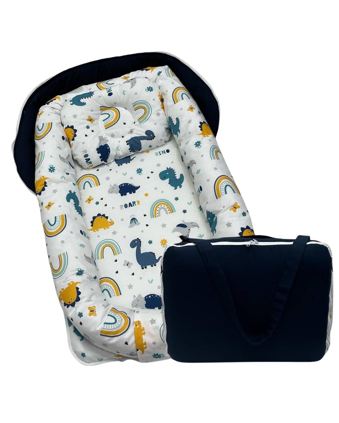 Lacivert Dino Çantalı Babynest yatak
