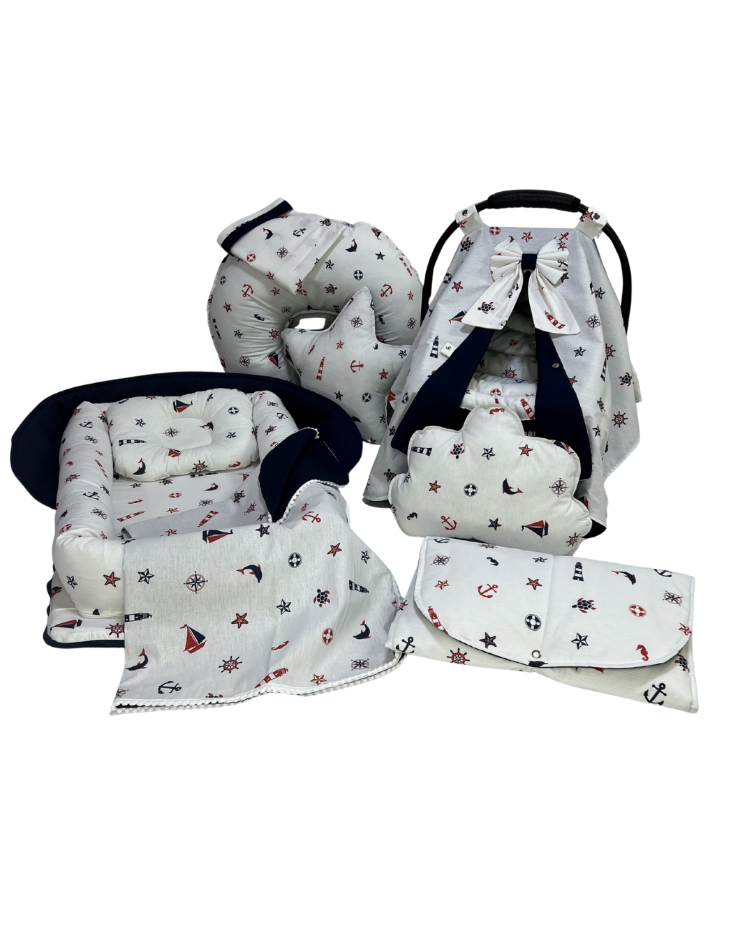 Lacivert Denizci 11 Parça Çntalı Babynest Set